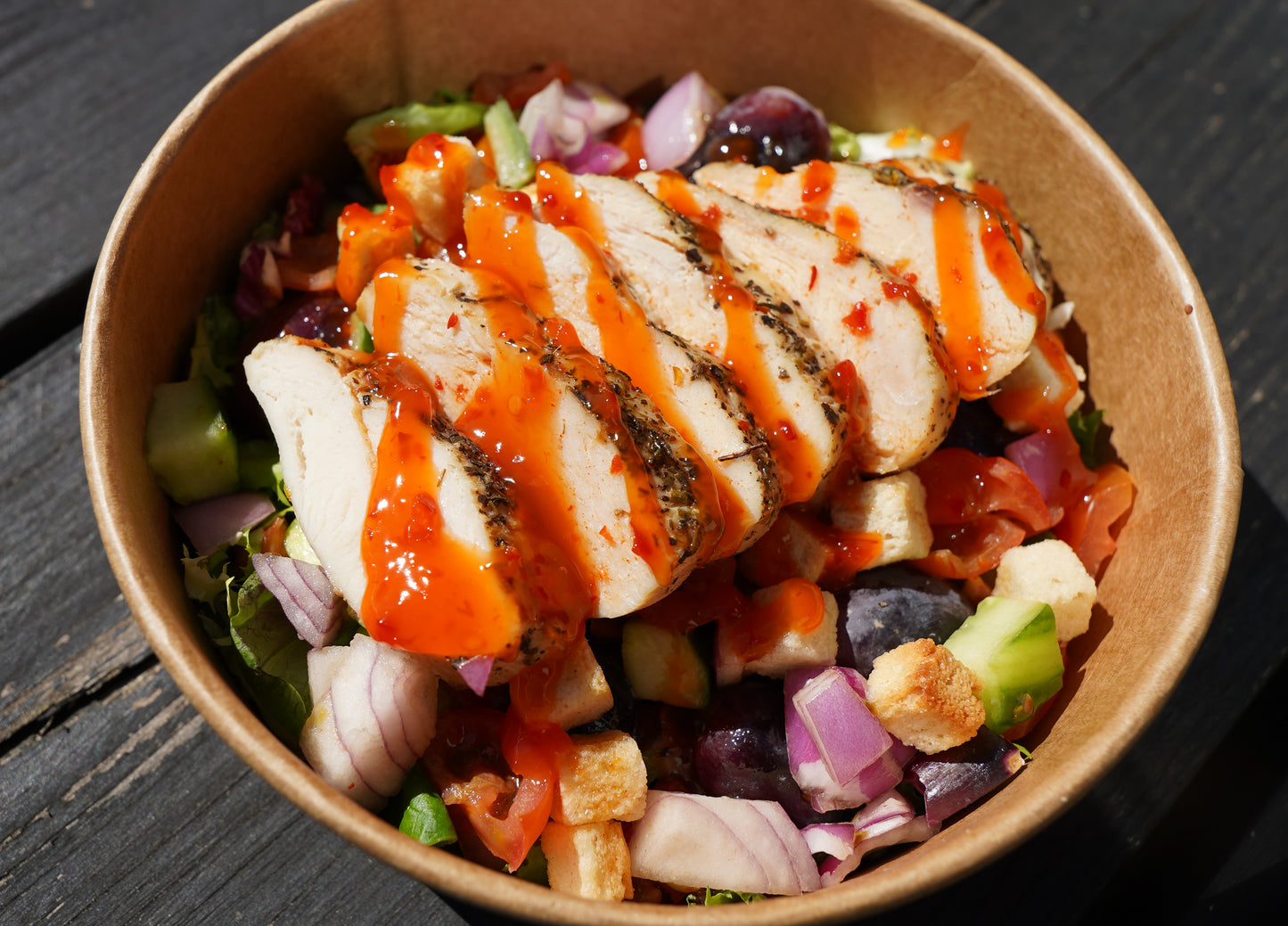 Hot Honey Grape Chicken Salad