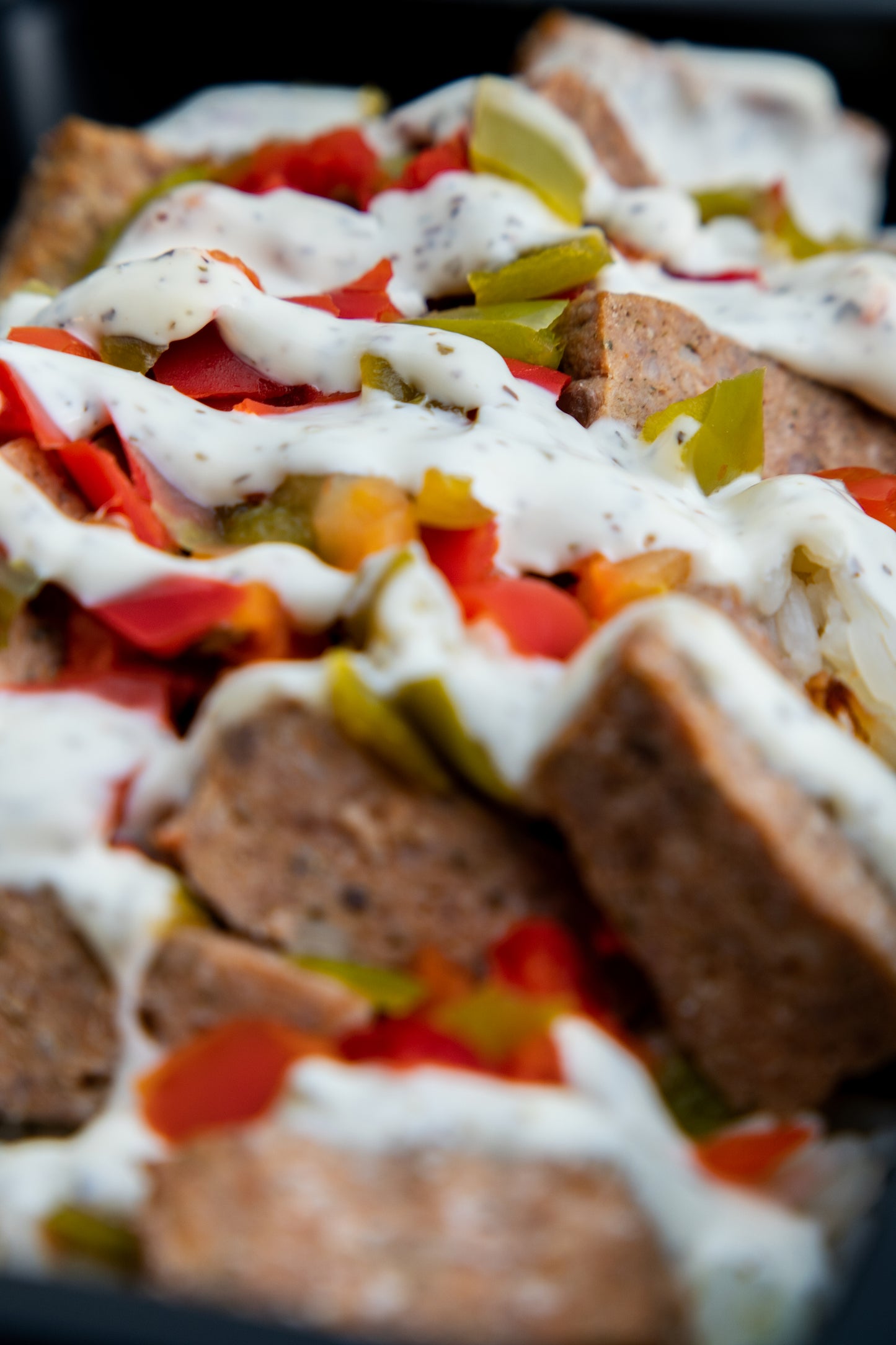 9. Lamb Kofta, Basmati Rice, Mixed Peppers, Tzatziki Sauce