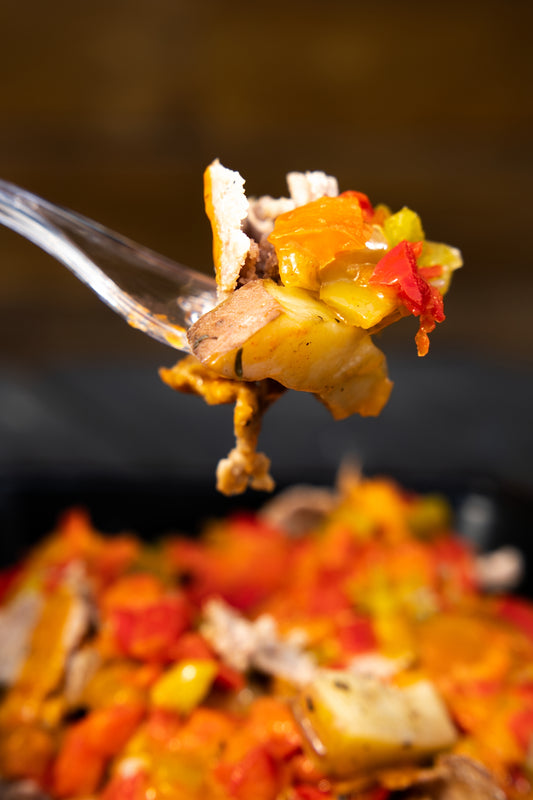 15. Doner, White Potato, Mixed Peppers, Piri Piri Sauce