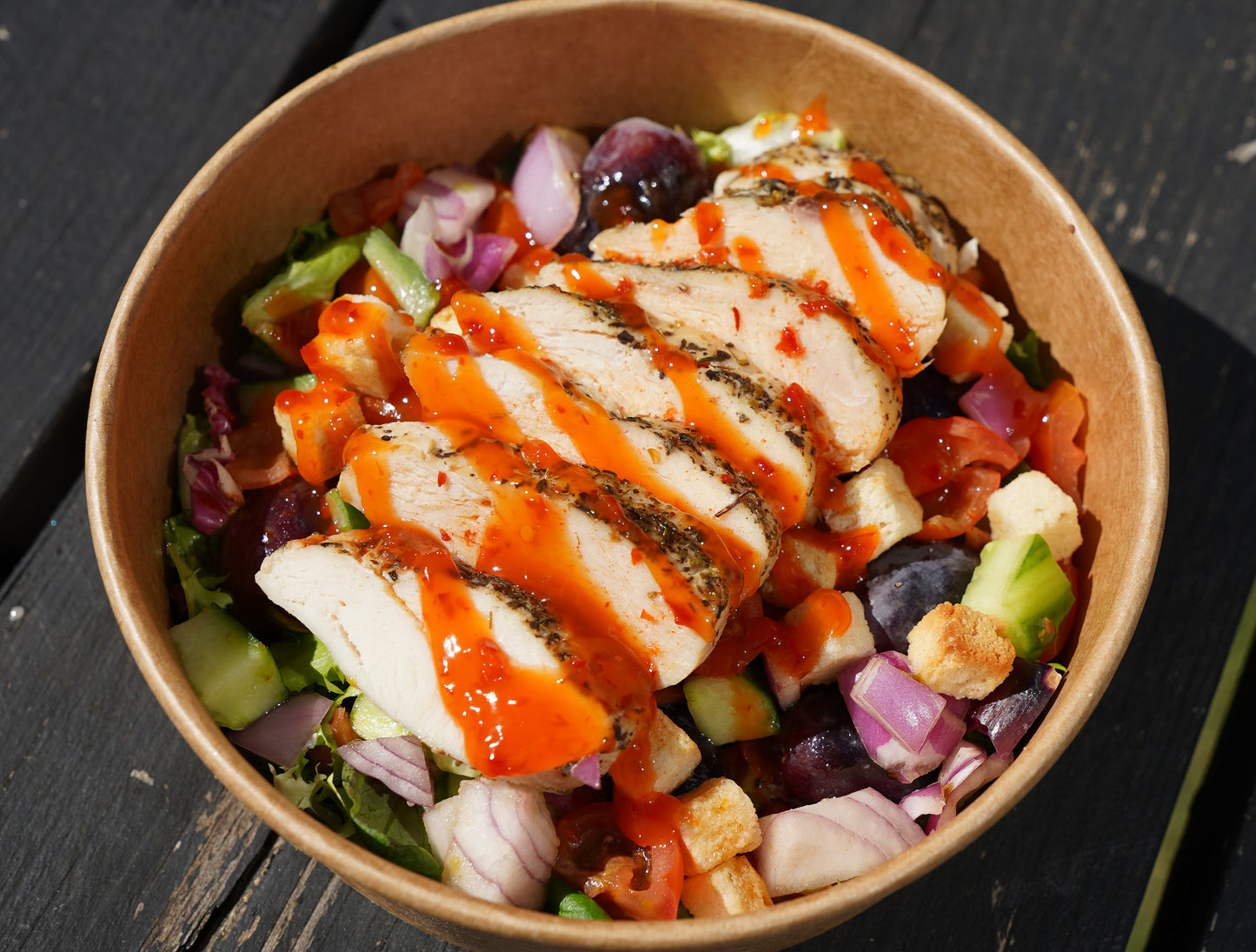 Hot Honey Grape Chicken Salad