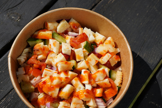 Hot Honey Halloumi Pasta Salad