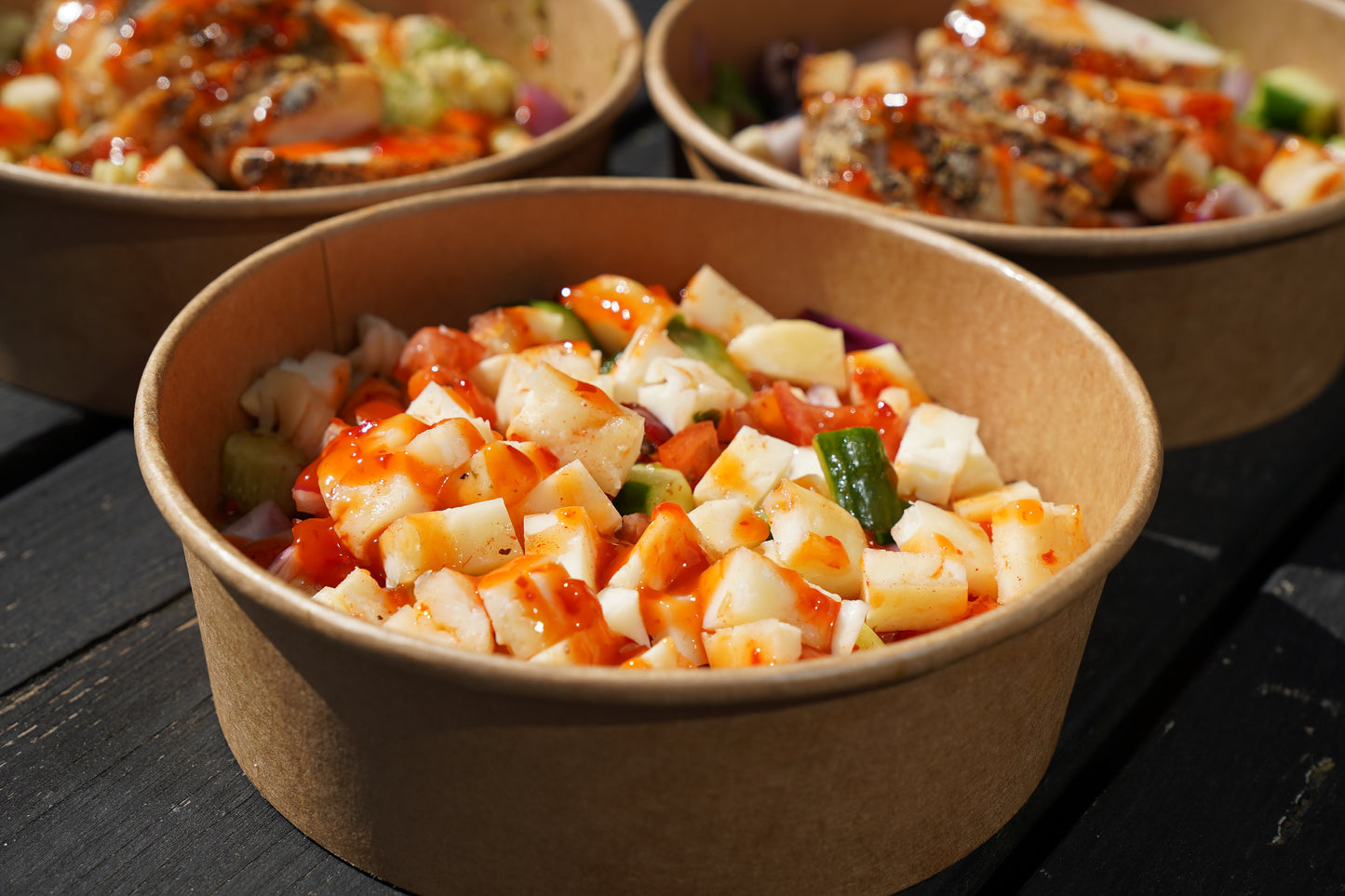 Hot Honey Halloumi Pasta Salad