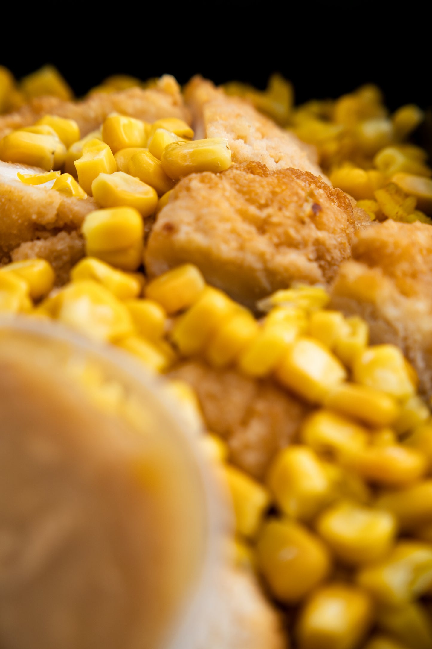 17. Popcorn Chicken, Mexican Spicy Rice, Sweetcorn, Gravy Pot