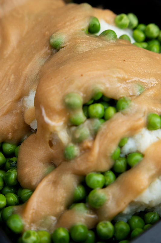 6. Classic Bangers & Mash, Garden Peas, Gravy