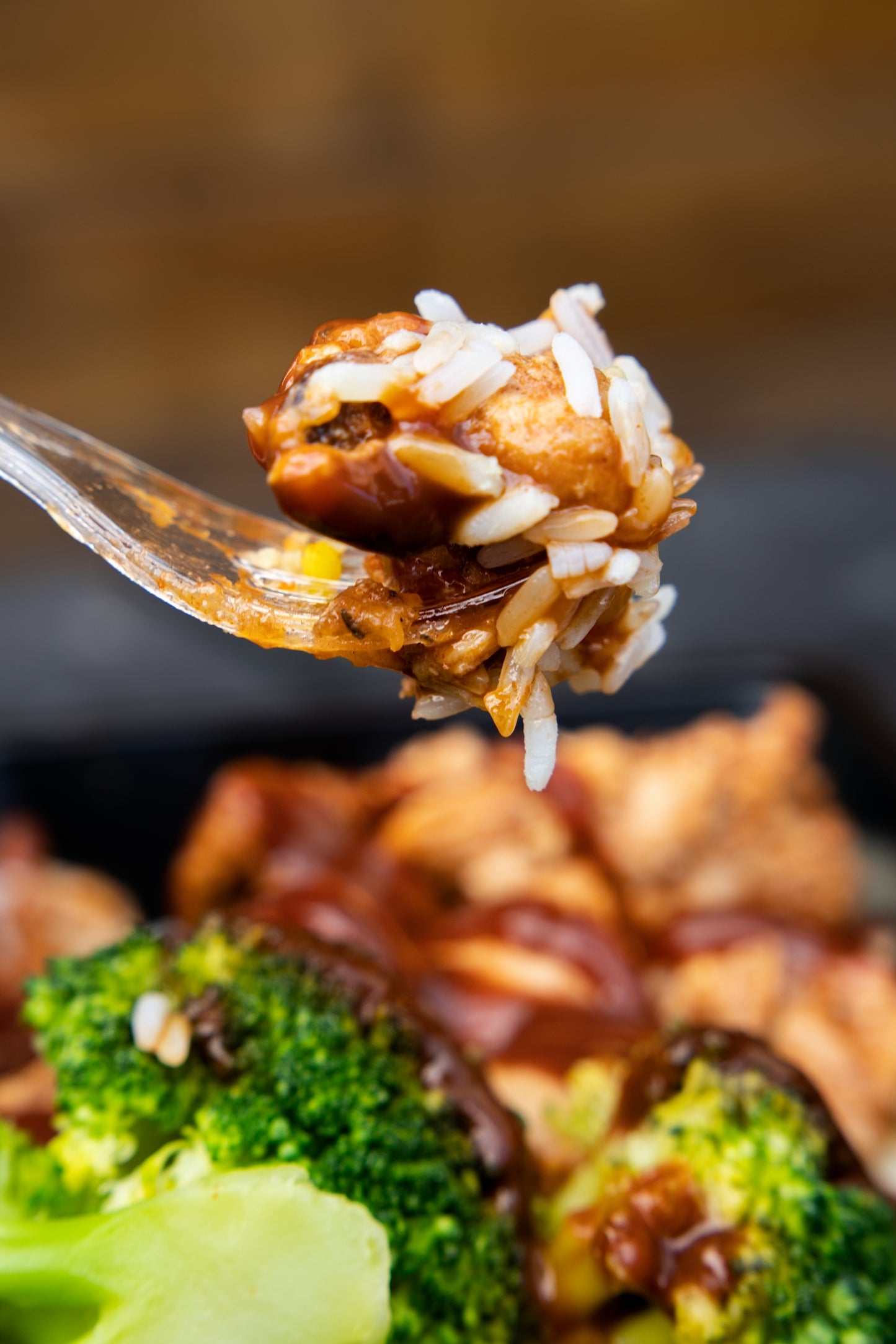 10. BBQ Chicken Thighs, Basmati Rice, Broccoli, BBQ Sauce