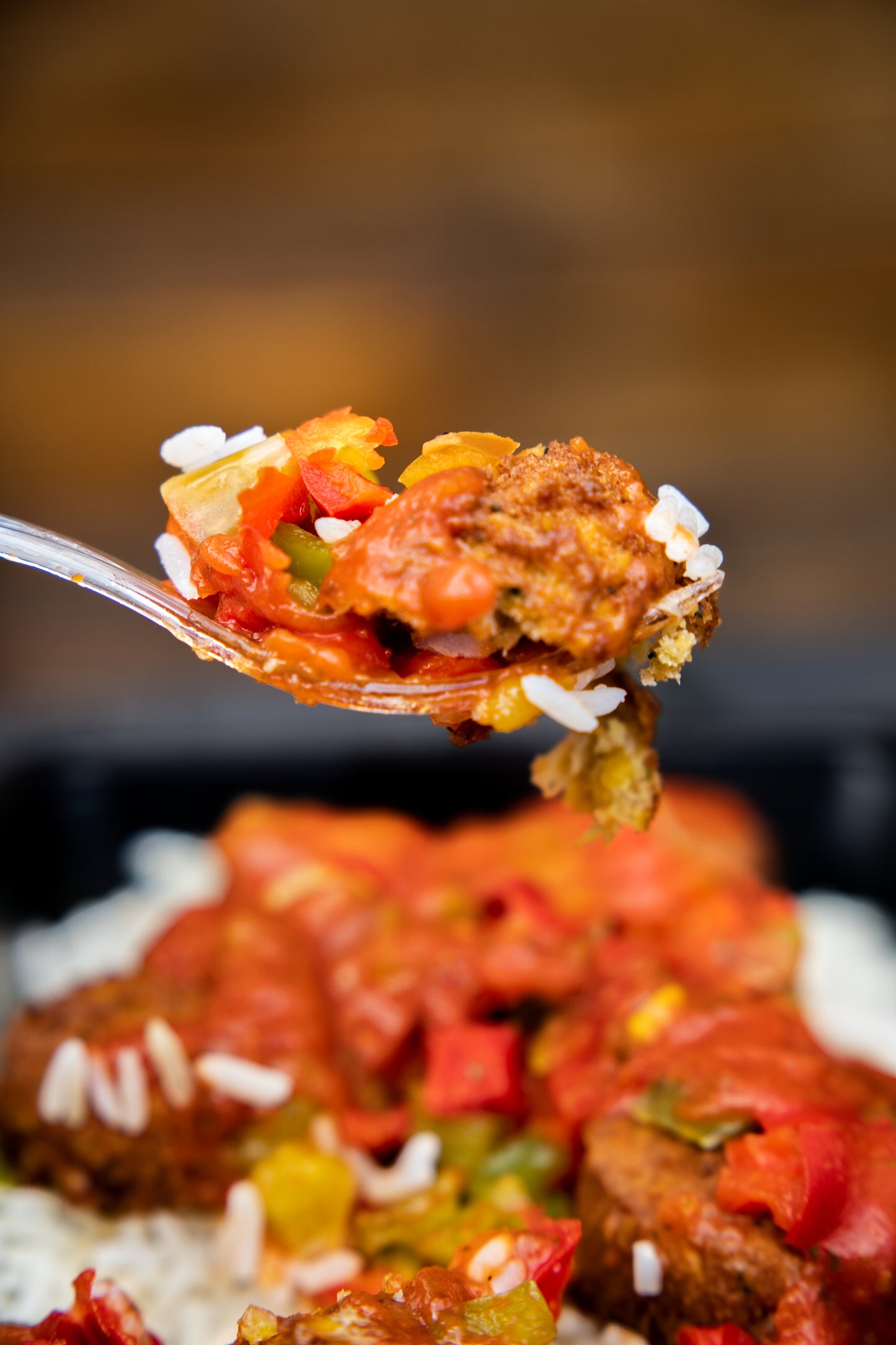 2. Falafel Bites, Basmati Rice, Mixed Peppers, Italian Sauce