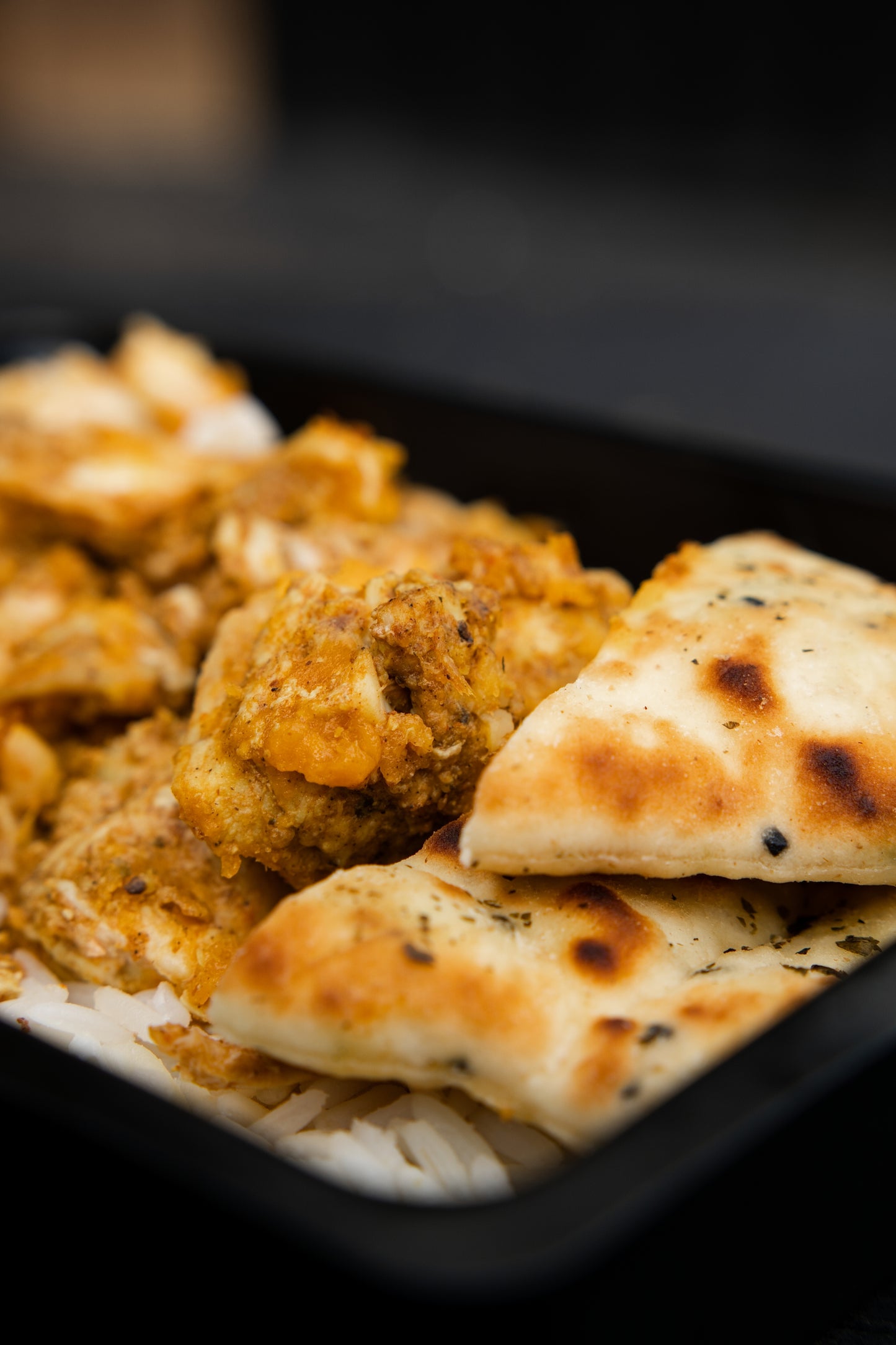 4. Chicken & Chickpea Masala Curry, Basmati Rice, Dhal, Naan Bread